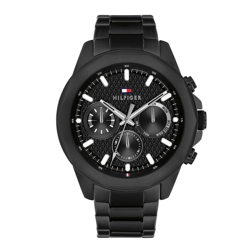 Montre Tommy Hilfiger Acier Inoxydable Noir Élégante Homme