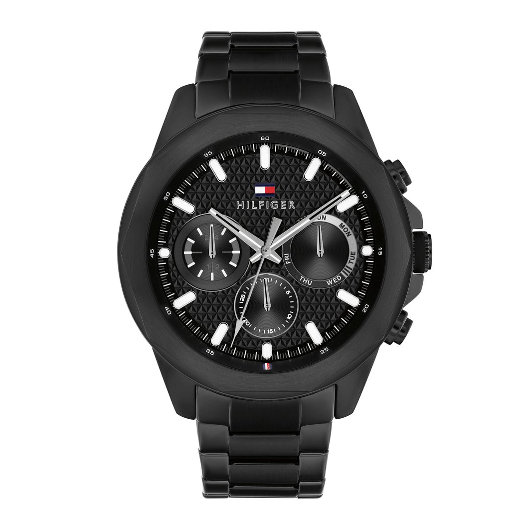 Montre Tommy Hilfiger Acier Inoxydable Noir Élégante Homme