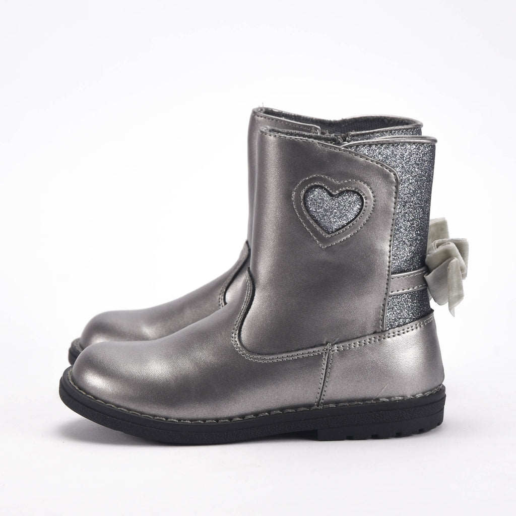 Chicco Bottines Argentées avec Cœur et Paillettes Fille