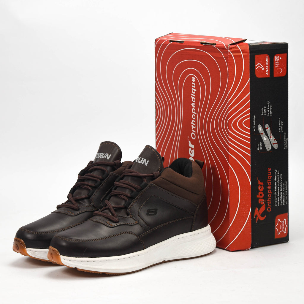 Raber Chaussures Orthopédiques en Cuir Marron Homme