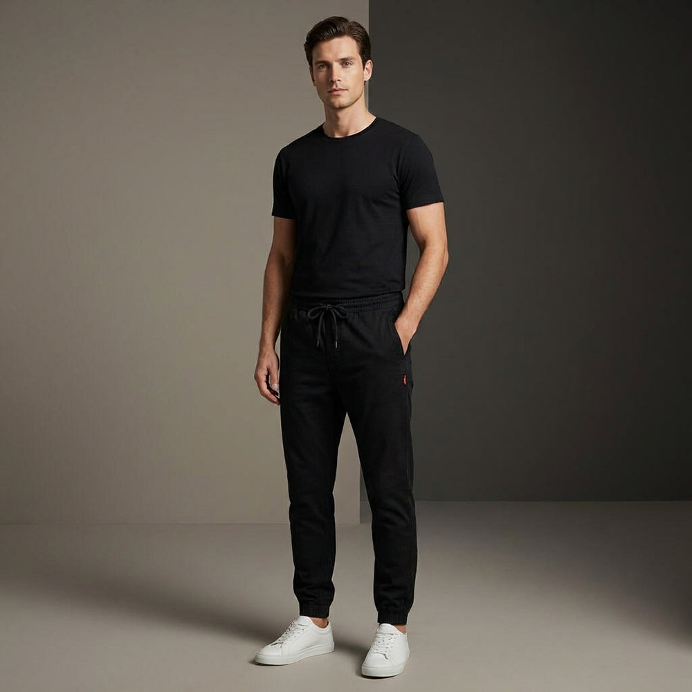 DEPART Pantalon Jogger Slim Noir Confortable Homme