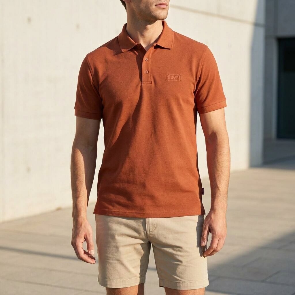 Kimland Polo Homme Couleur Rouille Élégant