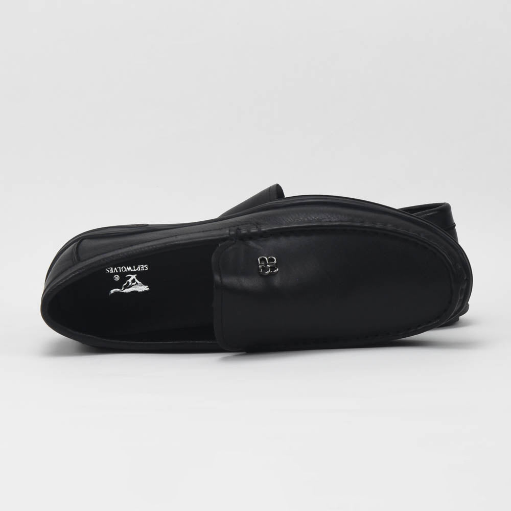 Septwolves Mocassins Cuir Noir Élégants Homme