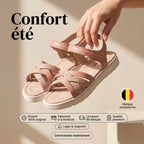 Kimland Sandales Plates Tressées Confortables Femme