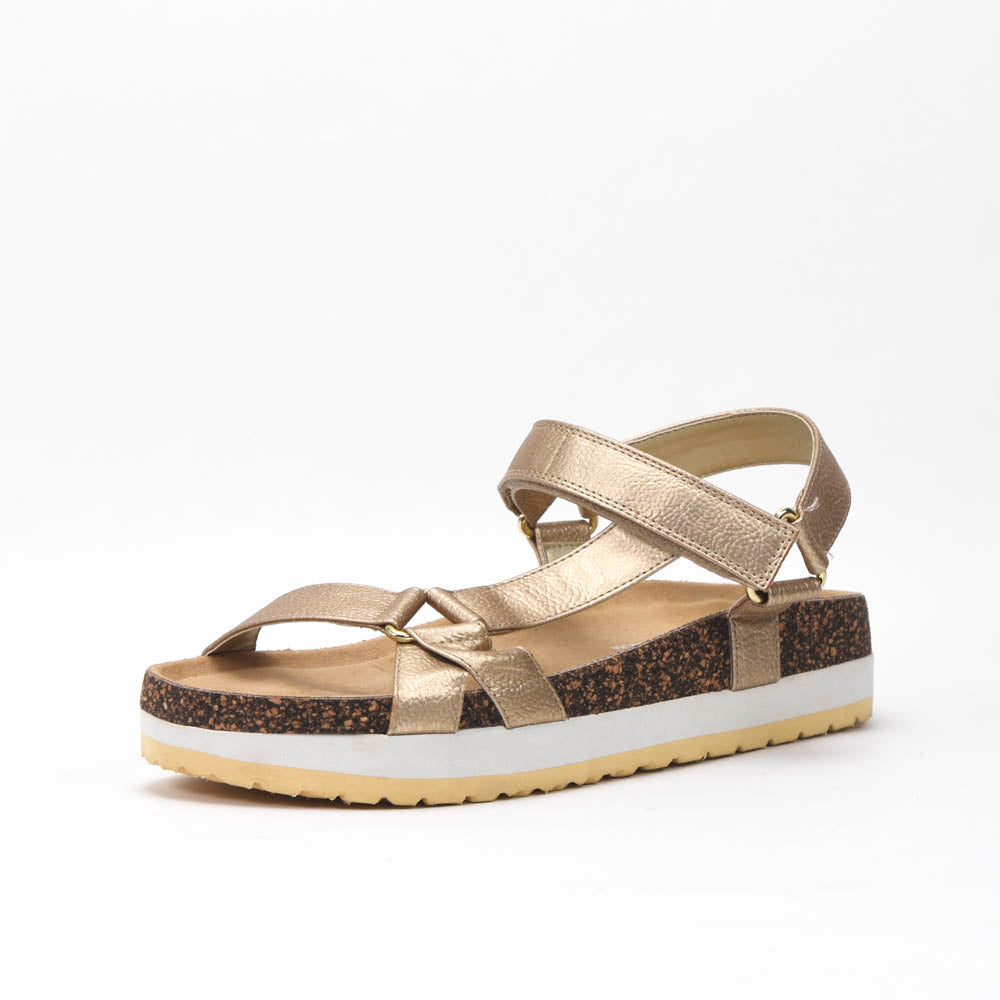 Kimland Sandales Plateforme Dorées Confortables Femme