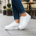André Baskets Basses Plateforme Blanc Femme