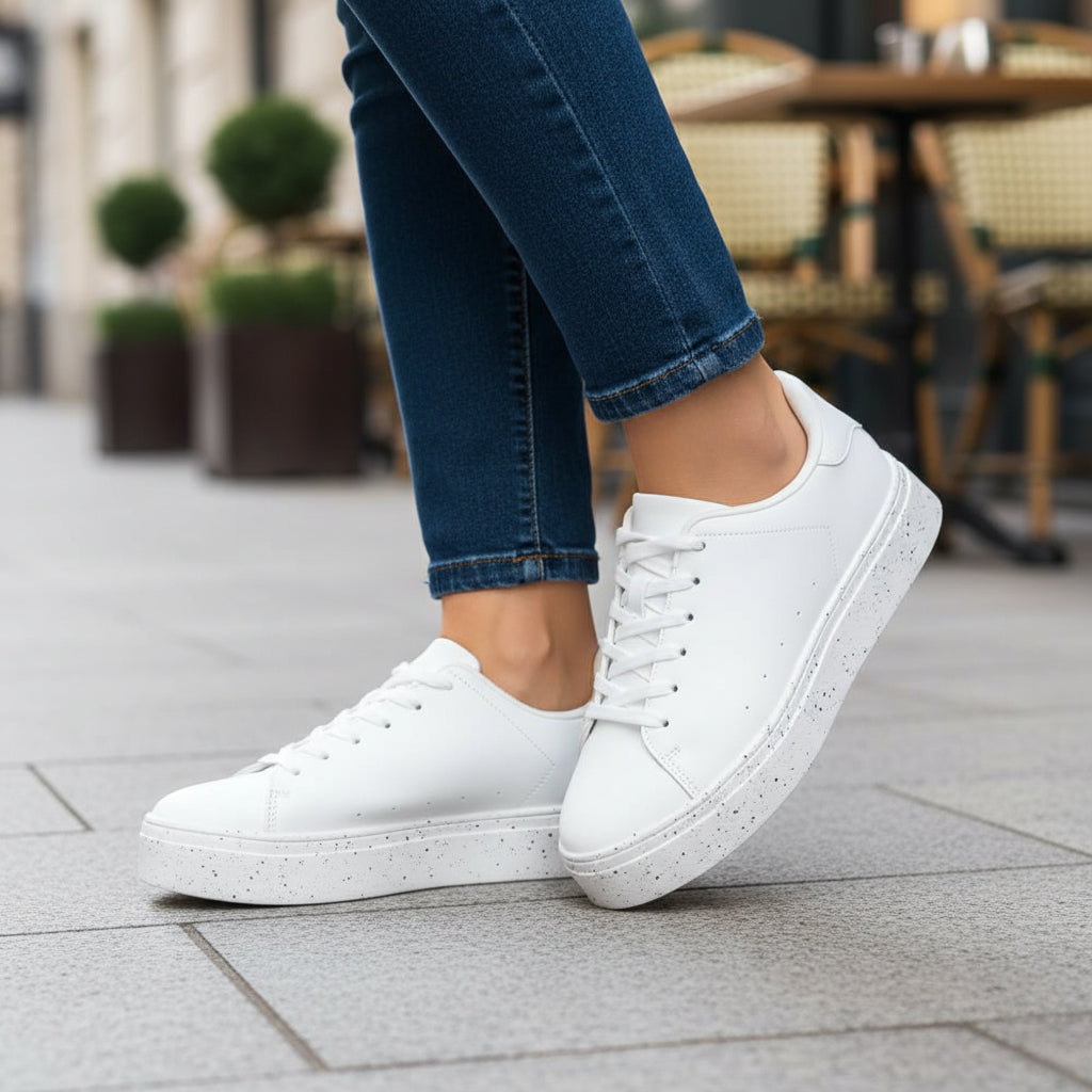André Baskets Basses Plateforme Blanc Femme