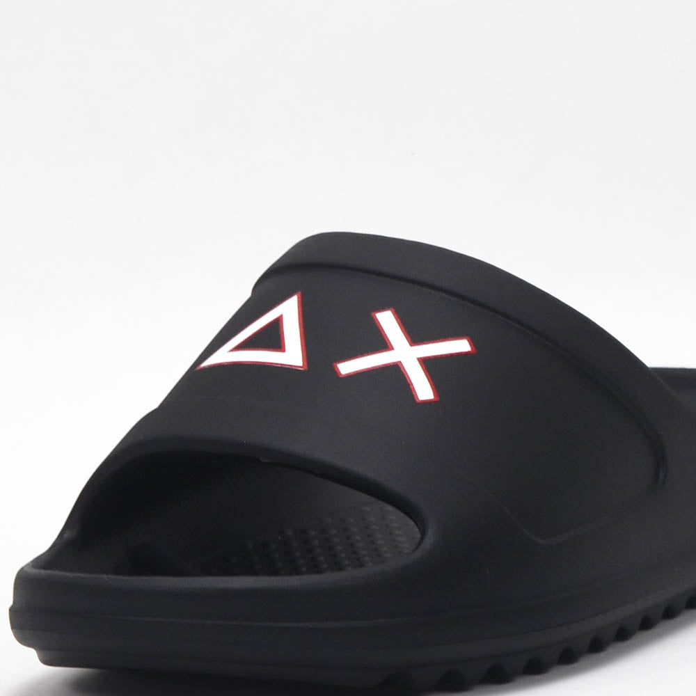 SUN68 Claquettes Logo Noir Confortable Homme
