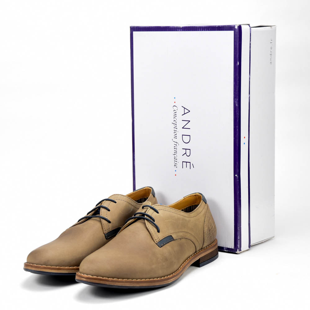 André Chaussures Classiques Cuir Taupe Homme