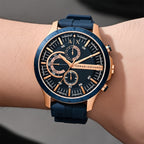 Armani Exchange Montre Chronographe Cadran Bleu Homme