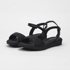 Piccadilly Sandales Confortables Matelassées Noir Femme