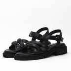 Kimland Sandales Plates Confortables Noir Femme