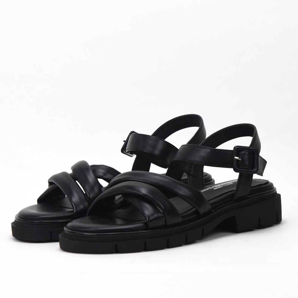 Kimland Sandales Plates Confortables Noir Femme