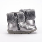 Chicco Bottines Argentées Fourrées Souples Bébé Fille