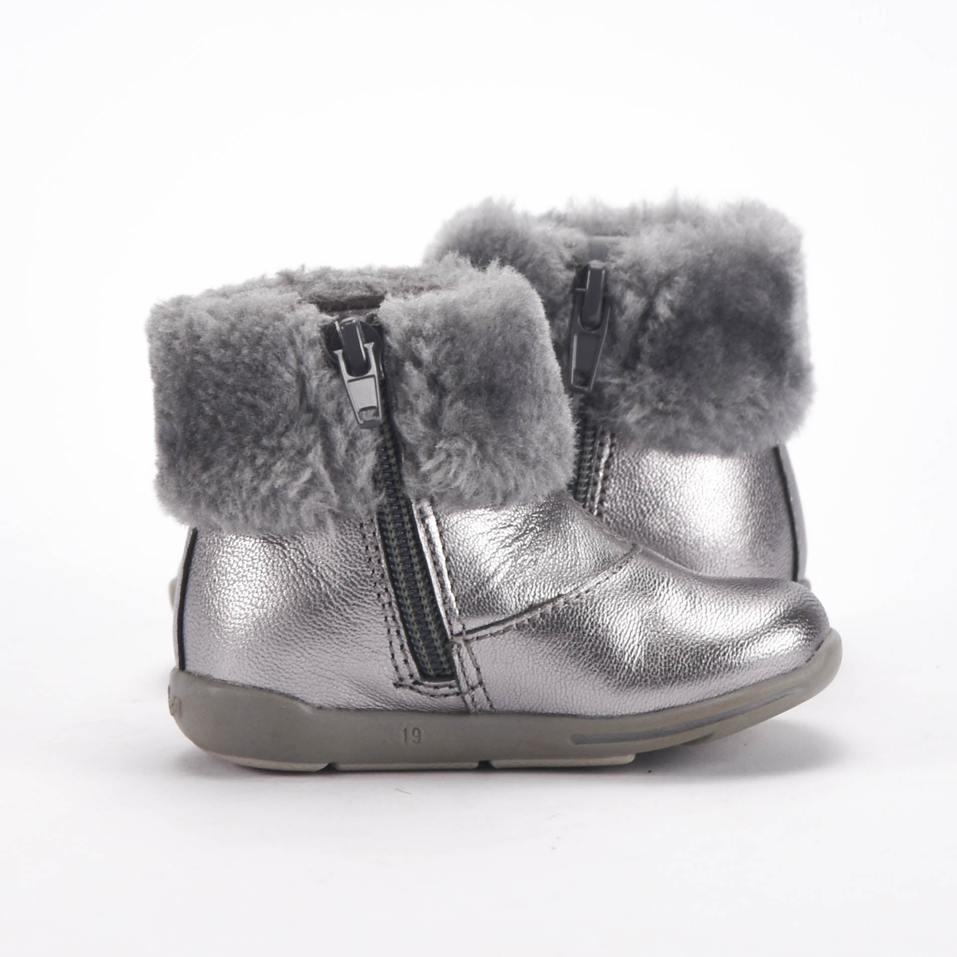 Chicco Bottines Argentées Fourrées Souples Bébé Fille