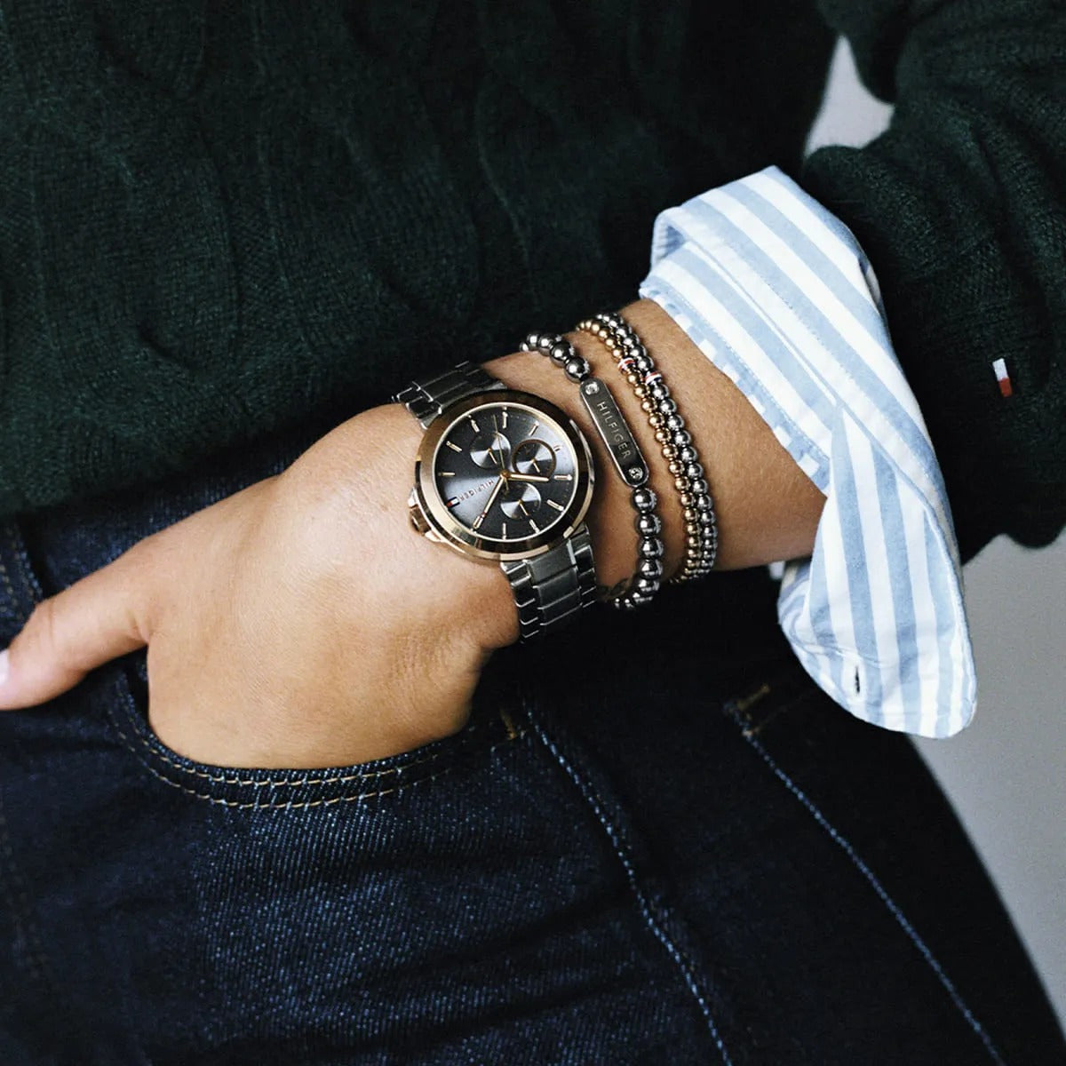 Tommy Hilfiger Montre Élégante Bicolore Femme