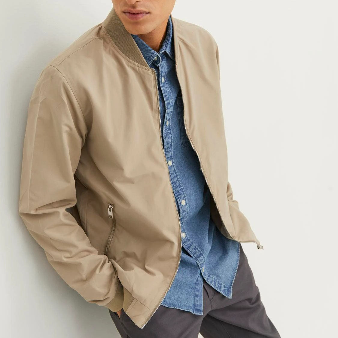 Jack & Jones Veste Bomber Légère Beige Homme