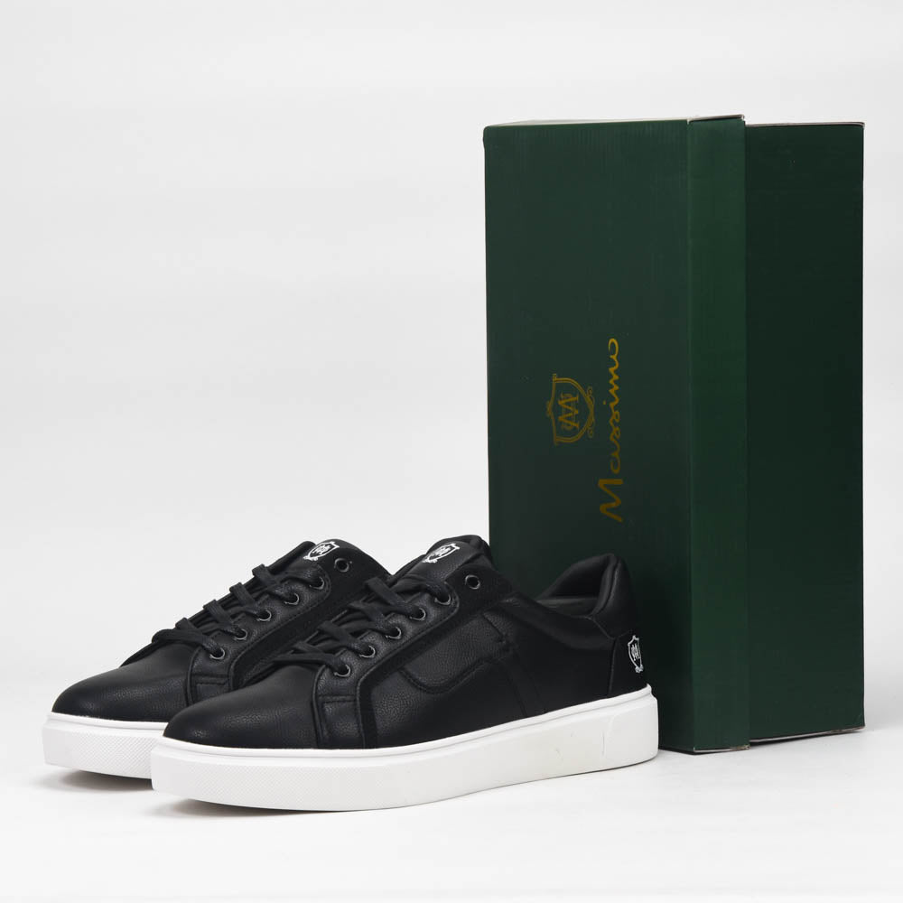 Massimo Baskets Basses Élégantes Noir Homme