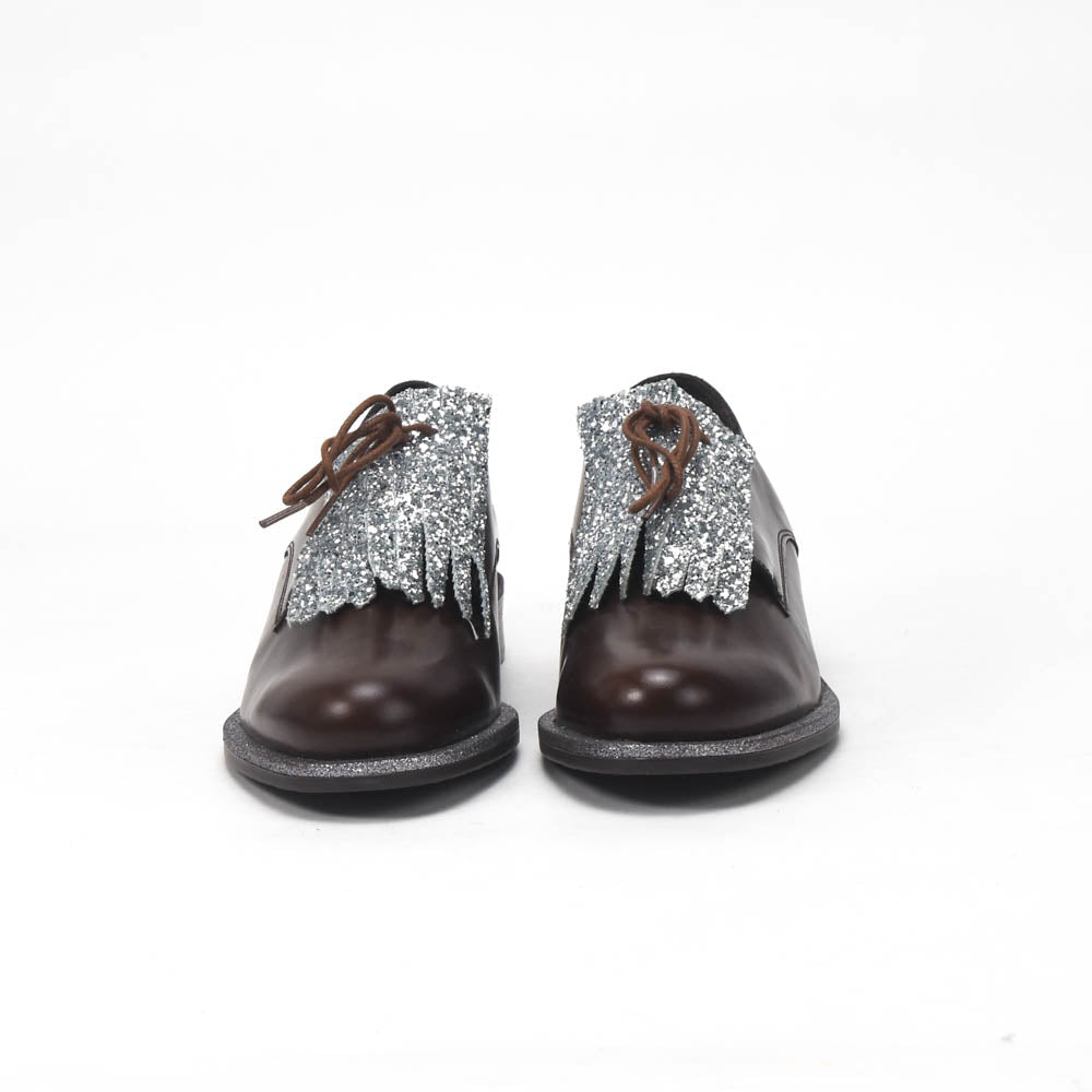André Chaussures Richelieu Cuir Marron à Franges Femme