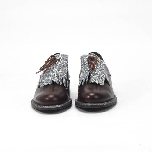 André Chaussures Richelieu Cuir Marron à Franges Femme