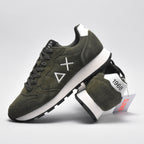 SUN68 Sneakers Tom Suede Vert Militaire Homme