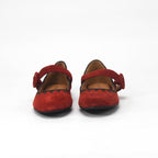 André Ballerines Daim Rouge Femme Élégantes