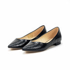 André Ballerines Femme Effet Croco Noir Élégantes