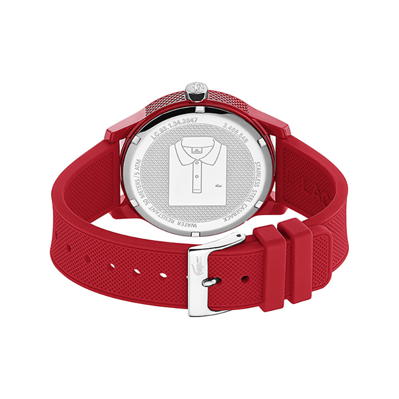 Montre Lacoste Rouge Bracelet Silicone Élégante Unisexe