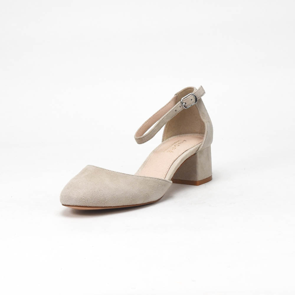 André Escarpins à Bride Daim Beige Femme