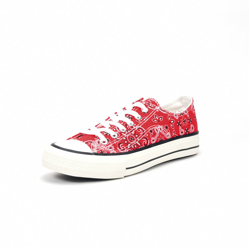 André Baskets Basses Imprimé Bandana Rouge Femme