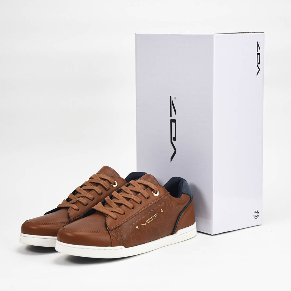 VO7 Baskets Basses Élégantes Marron Homme