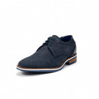 André Chaussures Derby Cuir Bleu Marine Élégantes Homme
