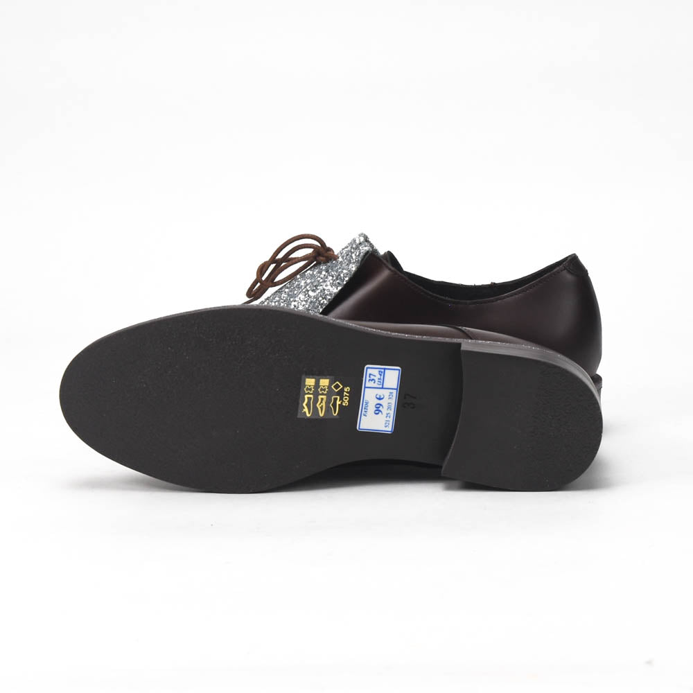 André Chaussures Richelieu Cuir Marron à Franges Femme