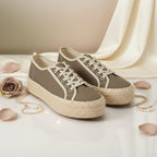 André Baskets Plateforme Toile Femme