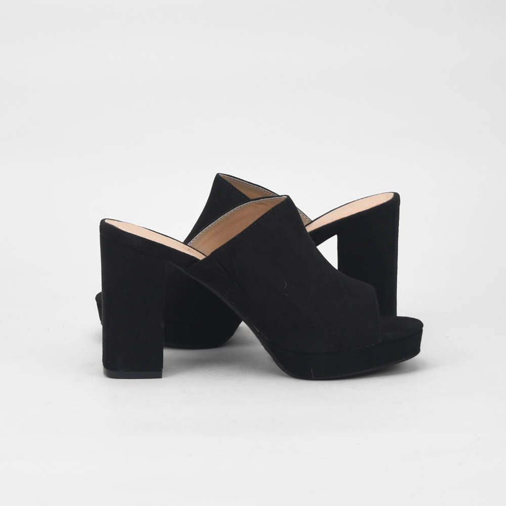 André Mules à Talons Hauts Noir Élégantes Femme