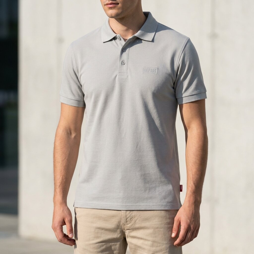 Kimland Polo Homme Gris Classique Élégant