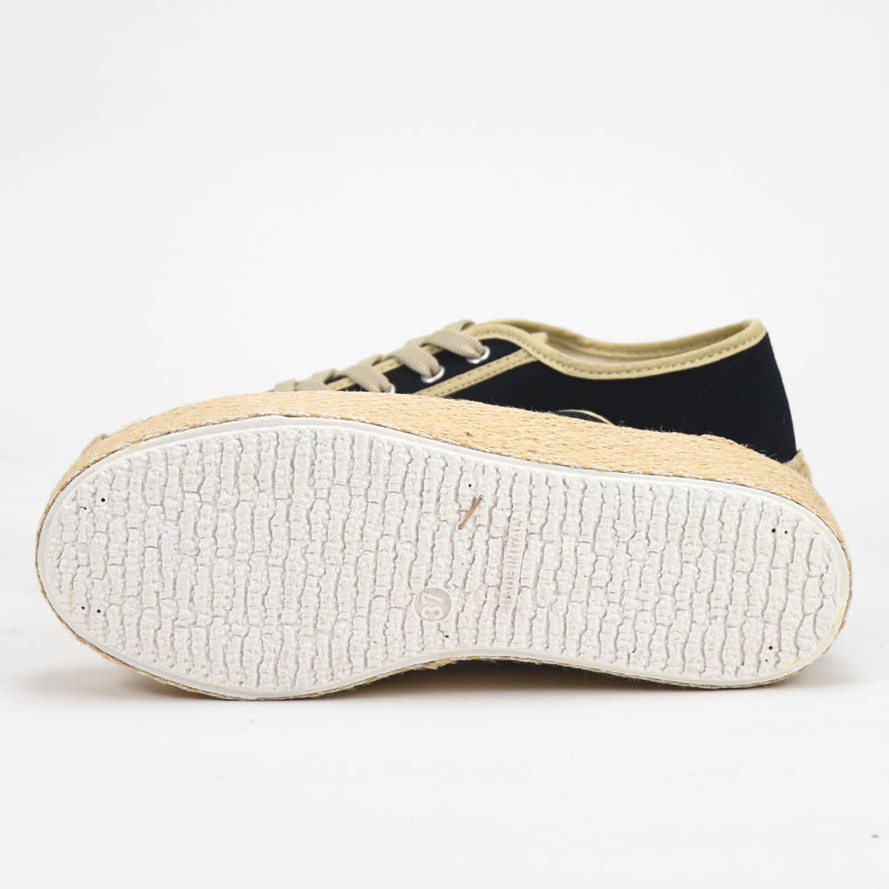 André Espadrilles Plateforme Toile Noir Femme