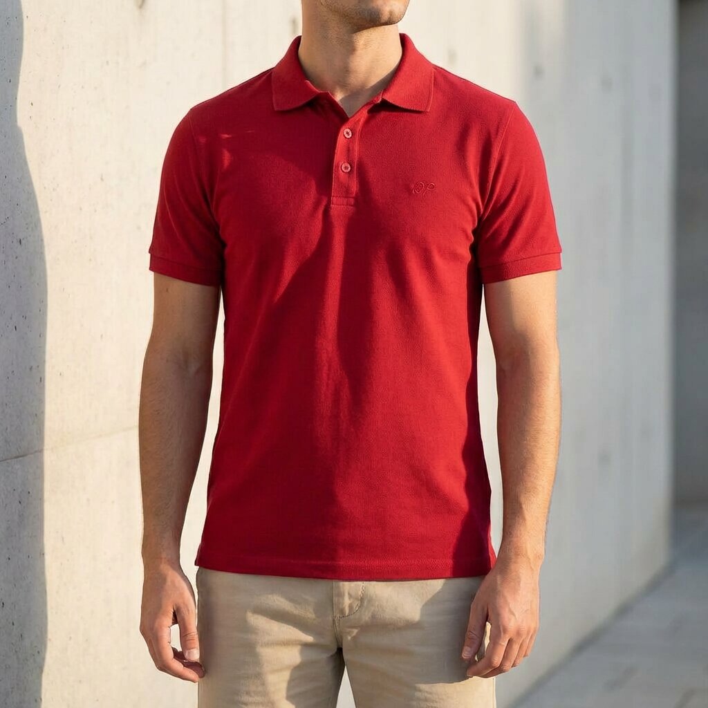 Kimland Polo Homme Rouge Classique Élégant