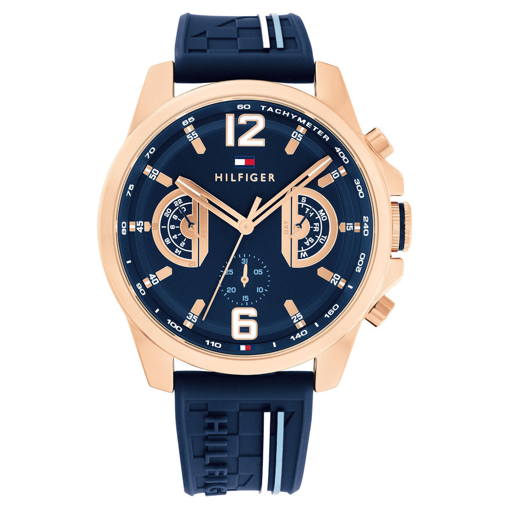 Montre Tommy Hilfiger Sport Cadran Bleu Bracelet Silicone Homme