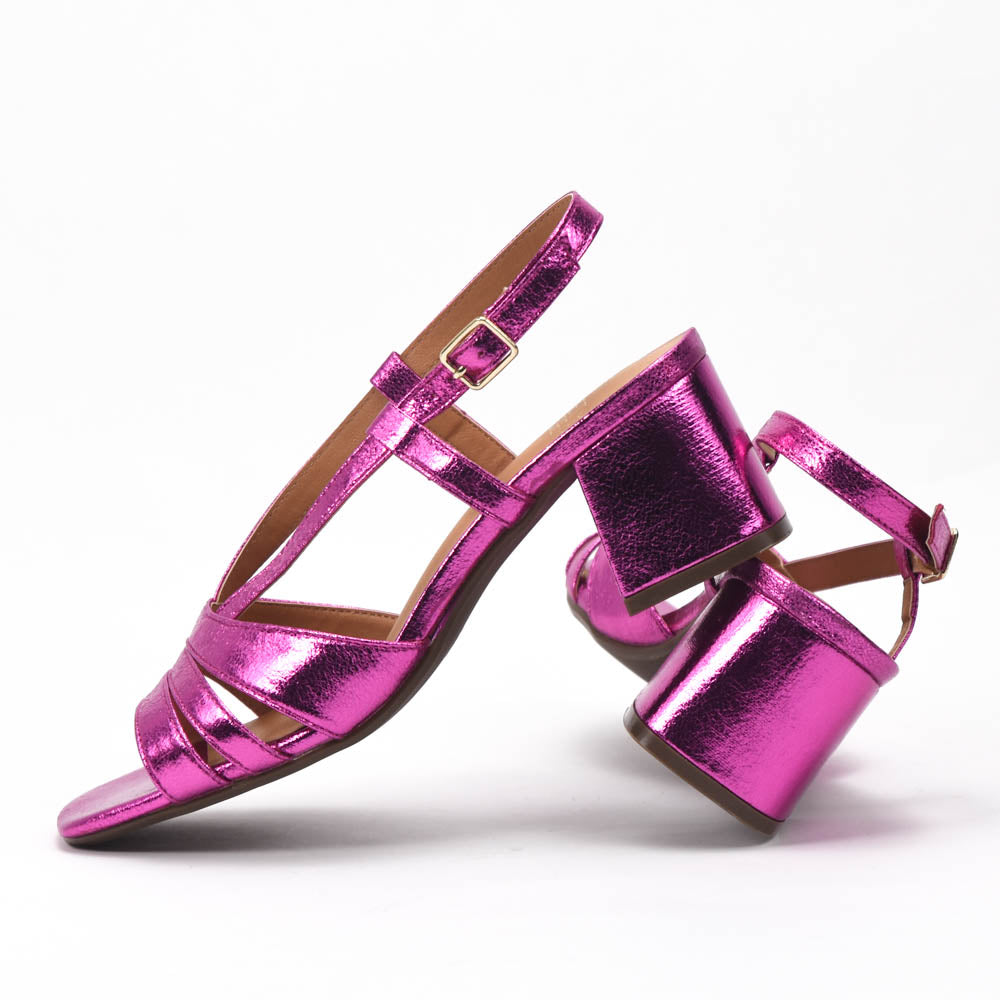 Safety Jogger Sandales à Talons Métallisées Femme