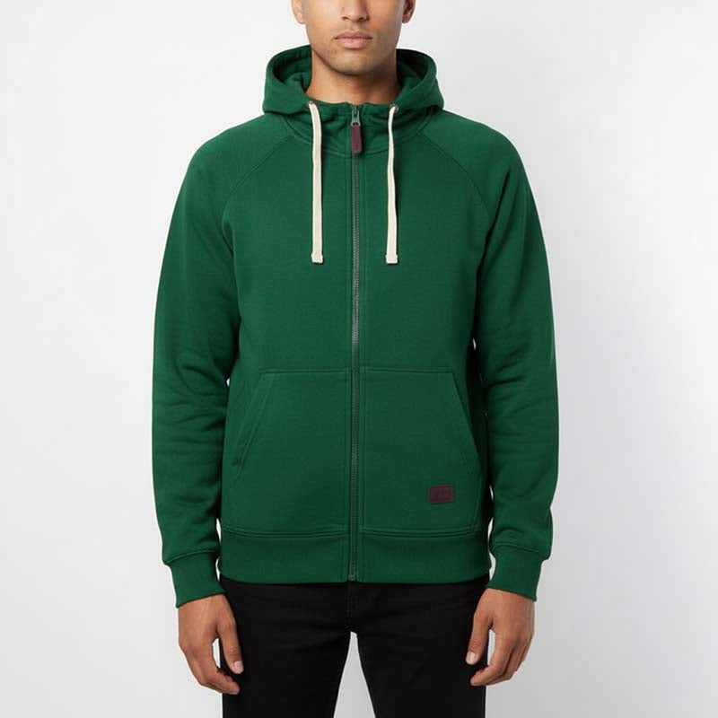 Sweat Milano Zippé à Capuche Confortable Homme Vert