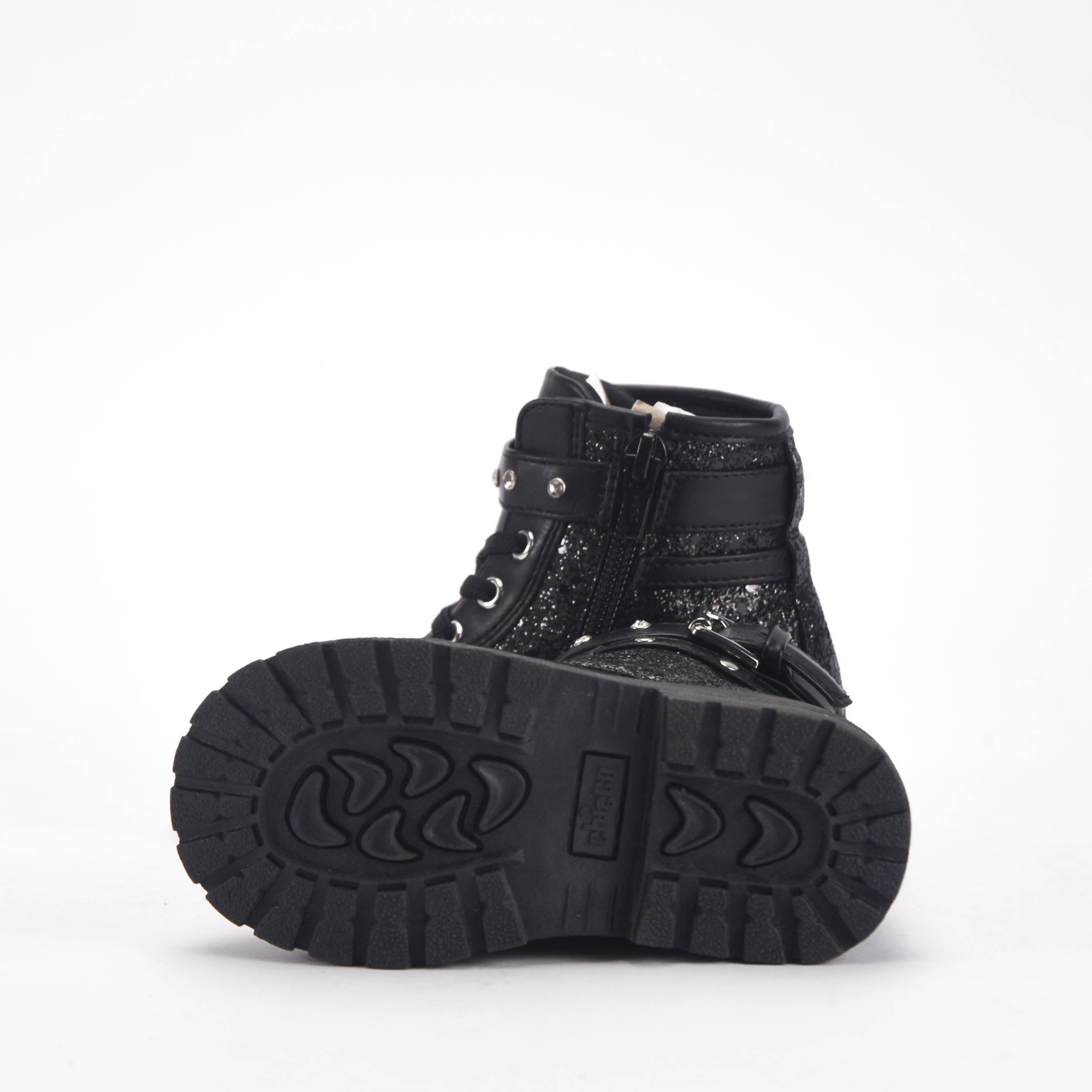 Chicco Bottines Noires à Paillettes et Clous Fille