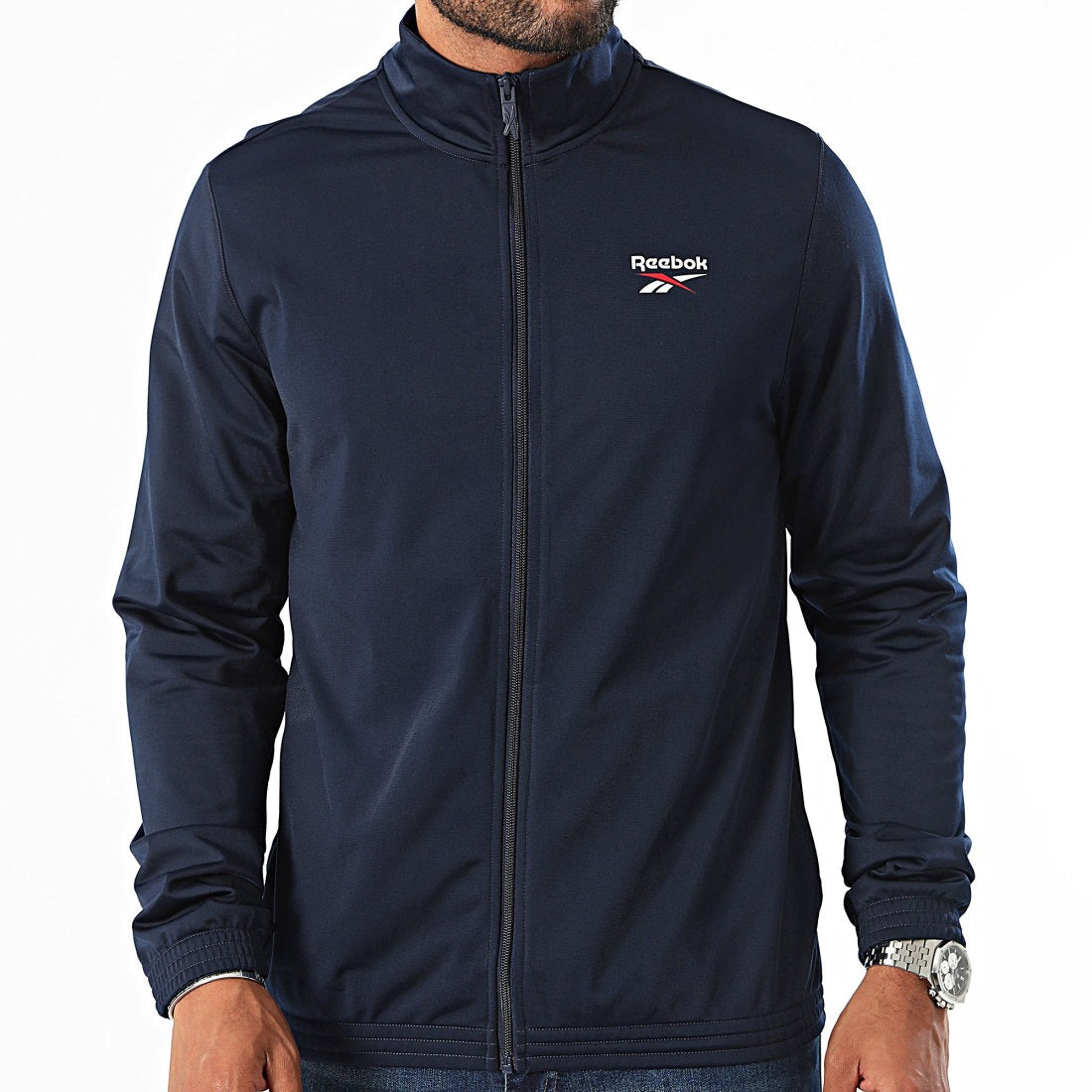 Reebok Veste de Survêtement Sportive Navy Homme