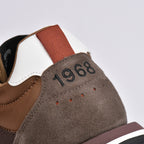 SUN68 Sneakers en Daim et Textile Marron Homme