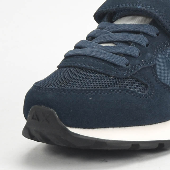 SUN68 Baskets Sneakers à Scratch Enfant Bleu Marine