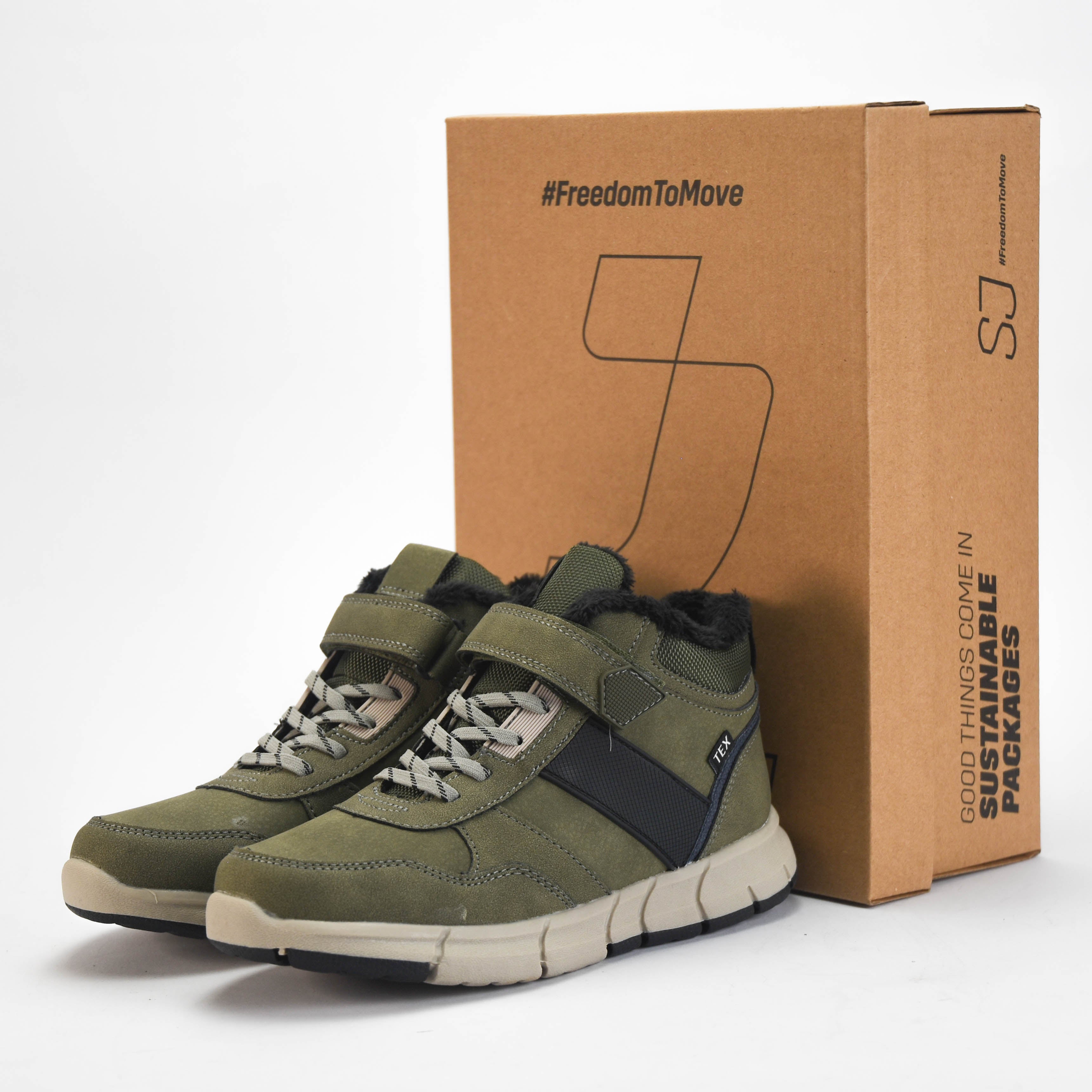 Safety Jogger Sneakers Montantes Fourrées Vert Enfant