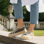André Baskets Plateforme Toile Femme