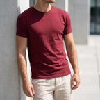Depart T-Shirt Bordeaux en Coton pour Homme