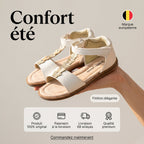Safety Jogger Sandales Fille Blanc Papillons Confortables
