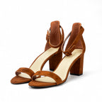 André Sandales à Talons Daim Marron Femme